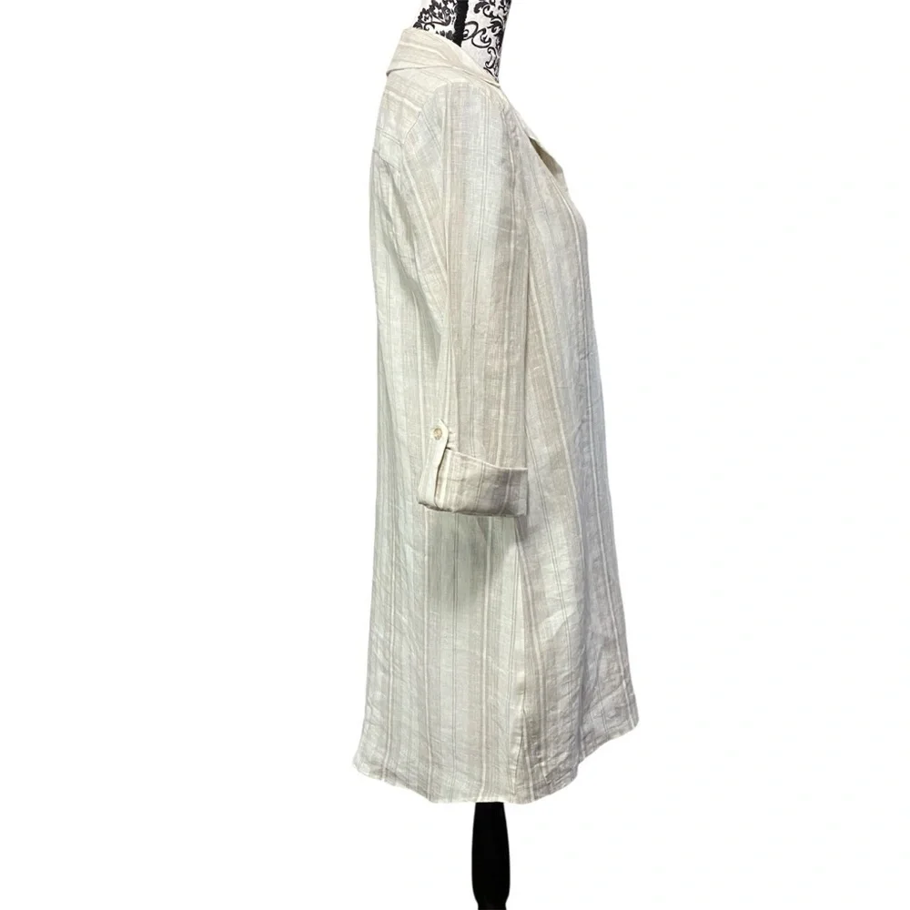 Maven West White Asymmetrical Long Sleeve Shirt Dress Sz-Small - Picture 3 of 6
